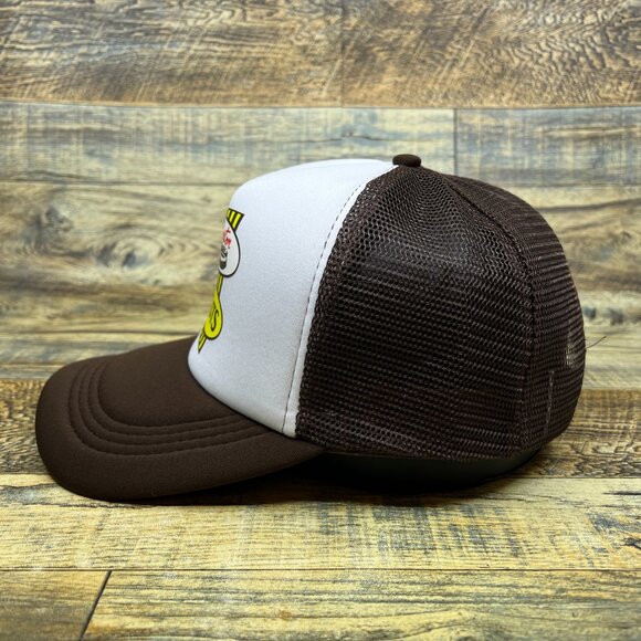 Tim Hortons Donuts Mens Trucker Hat Brown Snapback Canadian Restaurant Retro Cap - Picture 4 of 8